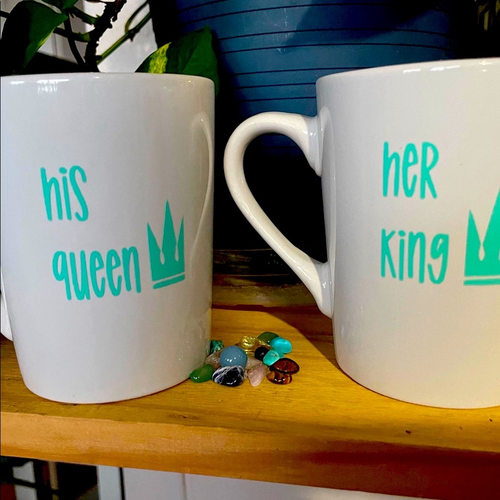 His queen, her king personalized ceramic mugs